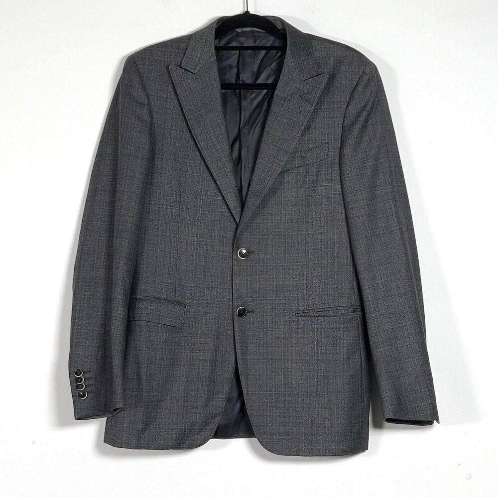 Canali Milano Wool Blazer Mens Sz 52R Gray 2 Button Single Vent‎